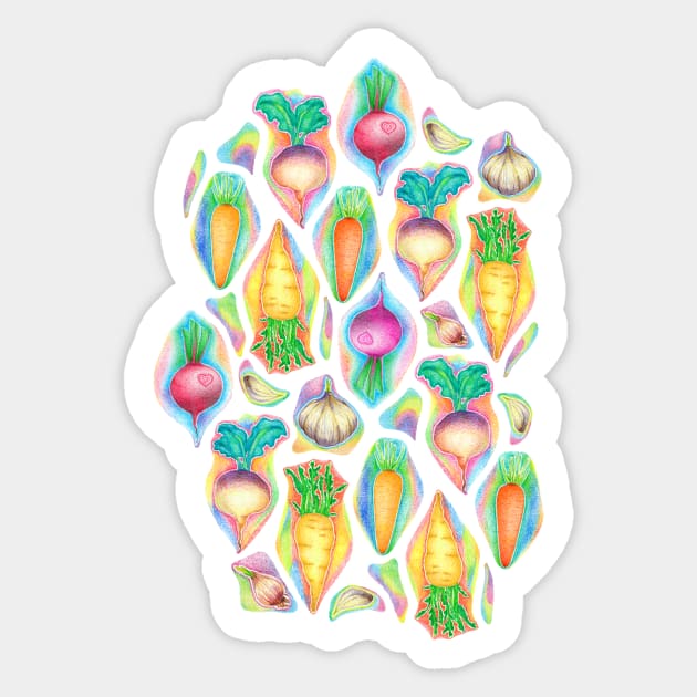 Rainbow Vegetables Sticker by PerrinLeFeuvre